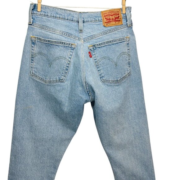 Levis Womens 501 S Skinny Jeans Light Wash Stretch Denim Fray Hem Button Fly W27 - Picture 7 of 15